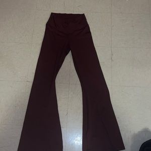 Aerie Maroon Cross Flare Leggings